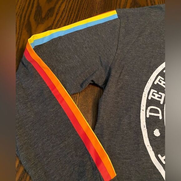 Ocean Drive Sz Medium Crop Top Shirt Long Sleeve Rainbow Women’s Florida beach - Picture 4 of 11